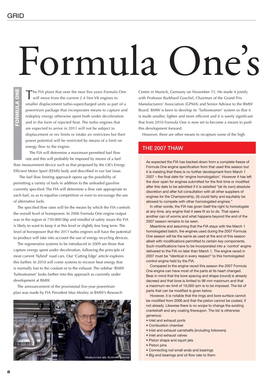 Race Engine Technology Preview Pages