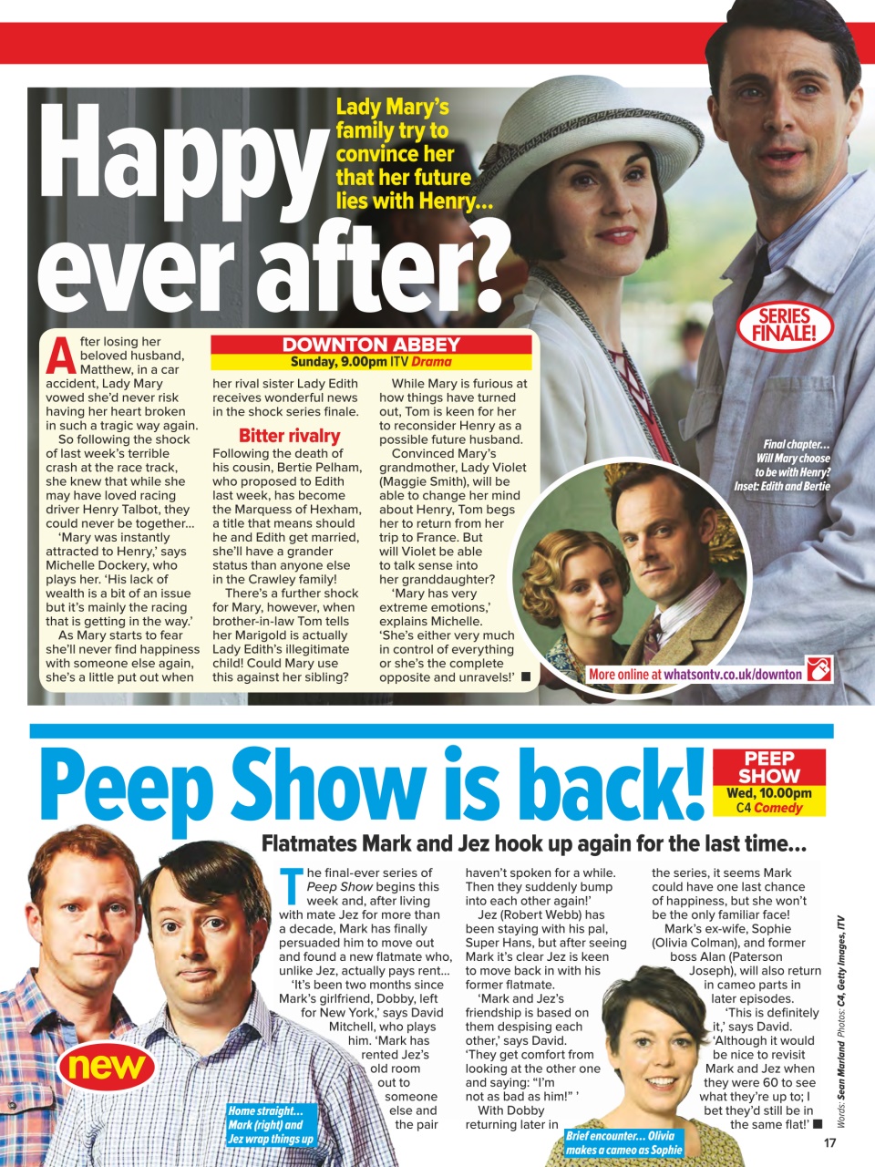 What's on TV Preview Pages