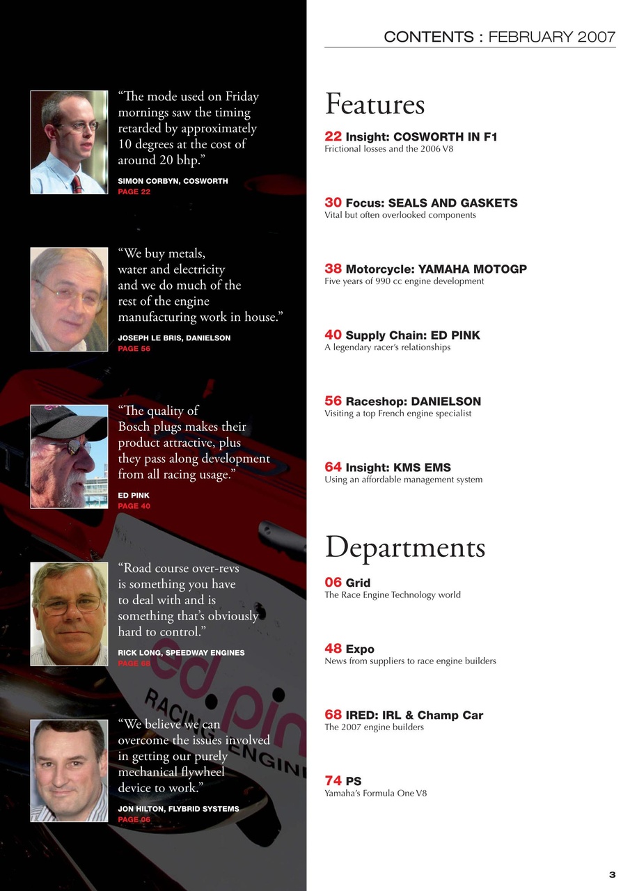 Race Engine Technology Preview Pages