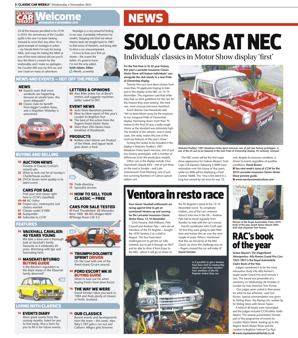 Classic Car Weekly Preview Pages