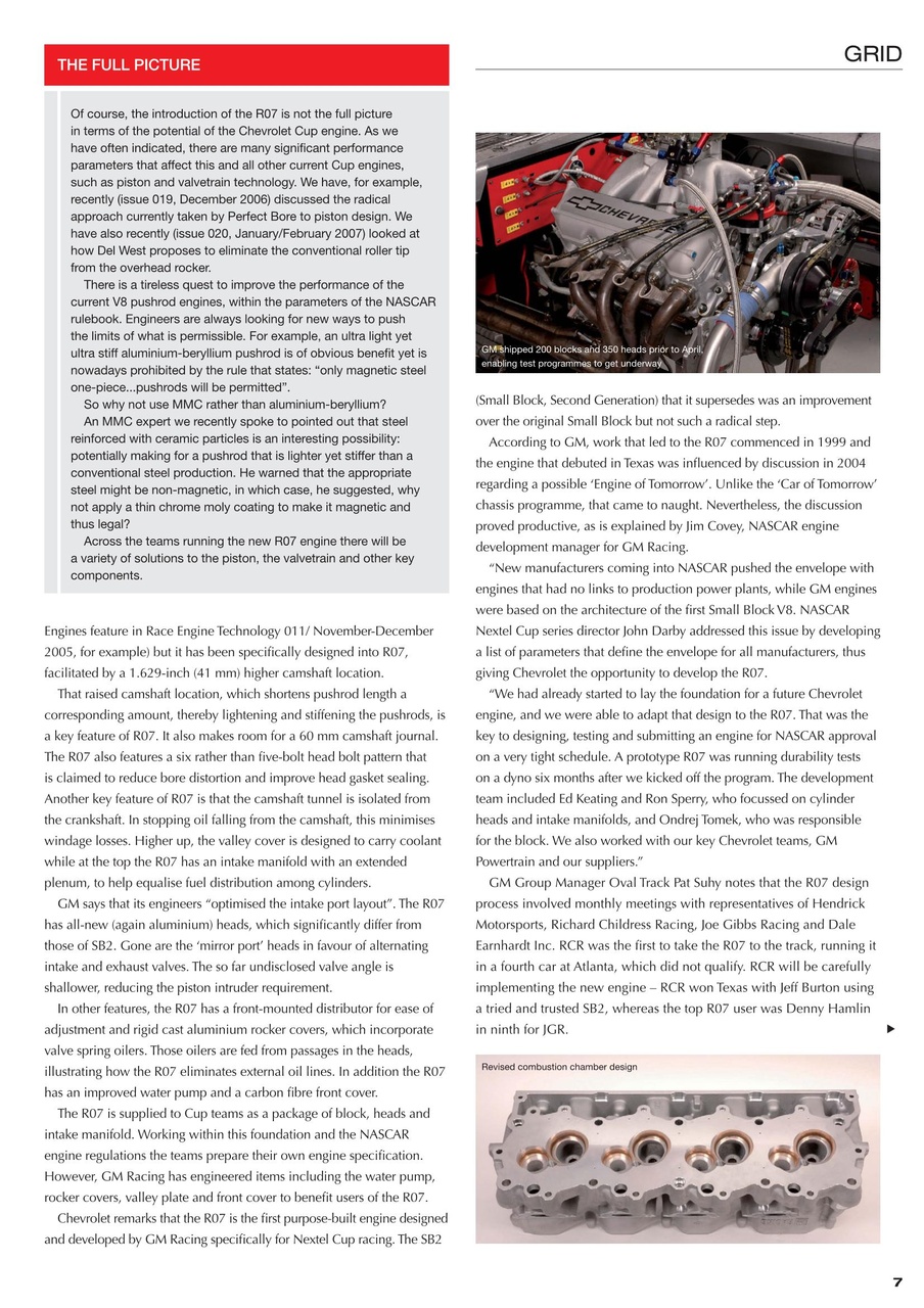 Race Engine Technology Preview Pages