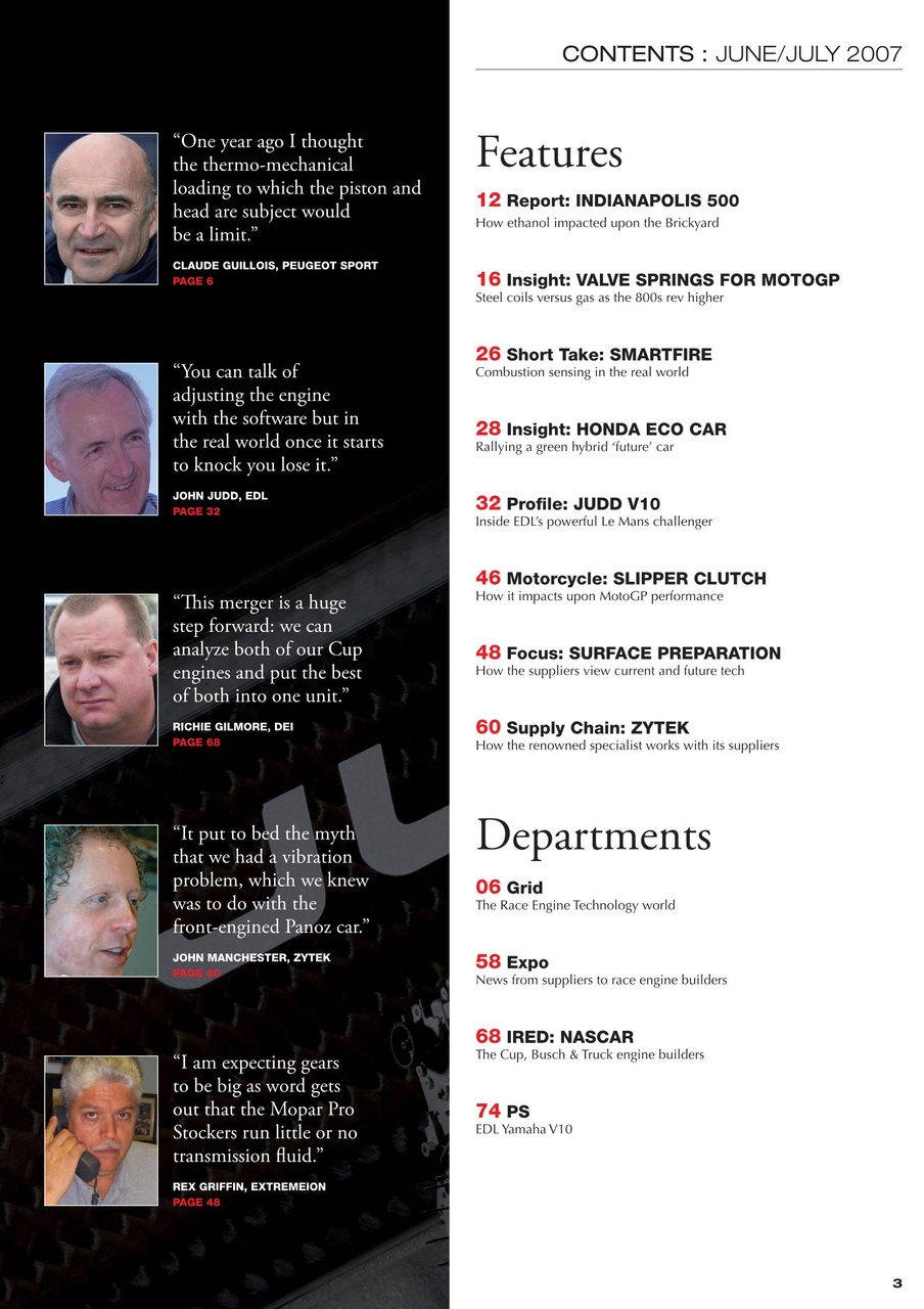 Race Engine Technology Preview Pages