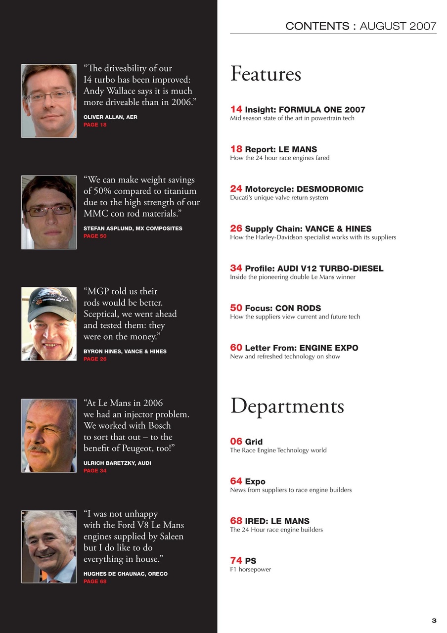 Race Engine Technology Preview Pages