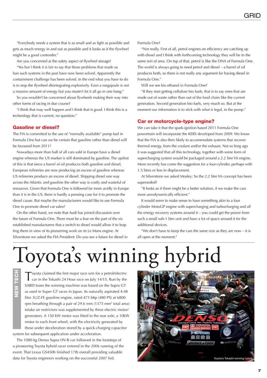 Race Engine Technology Preview Pages