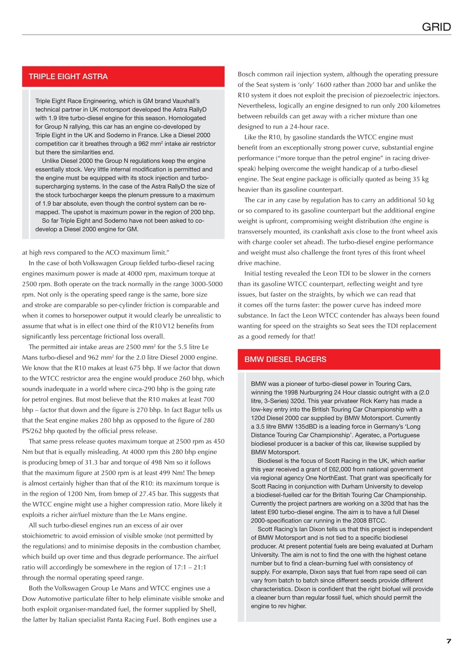 Race Engine Technology Preview Pages