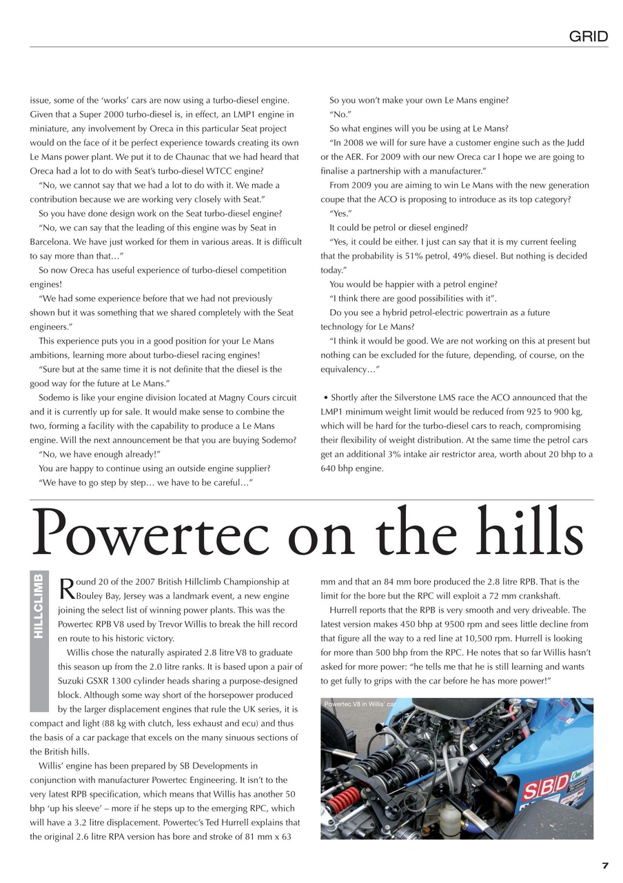 Race Engine Technology Preview Pages