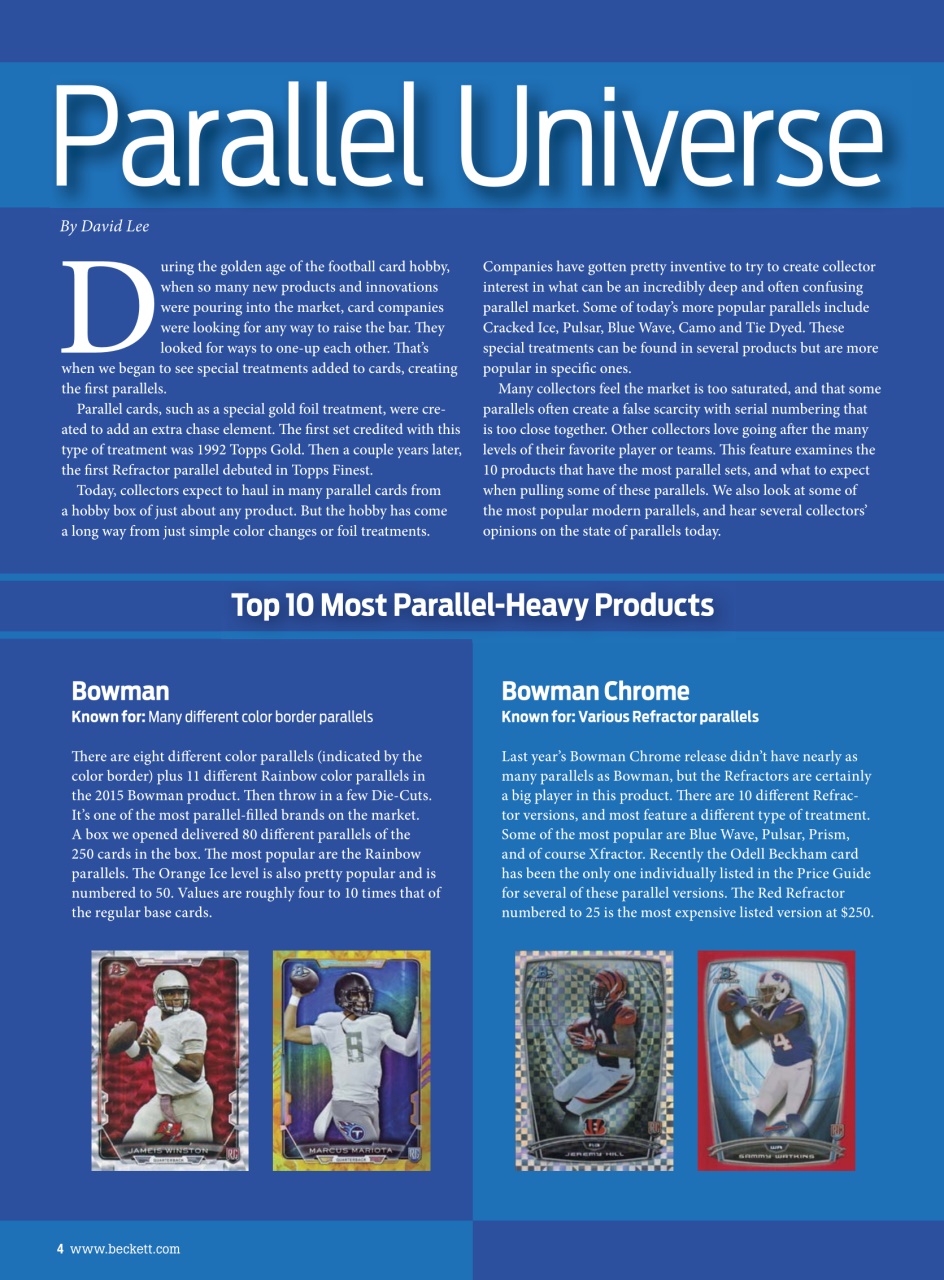 Beckett Football Magazine Preview Pages
