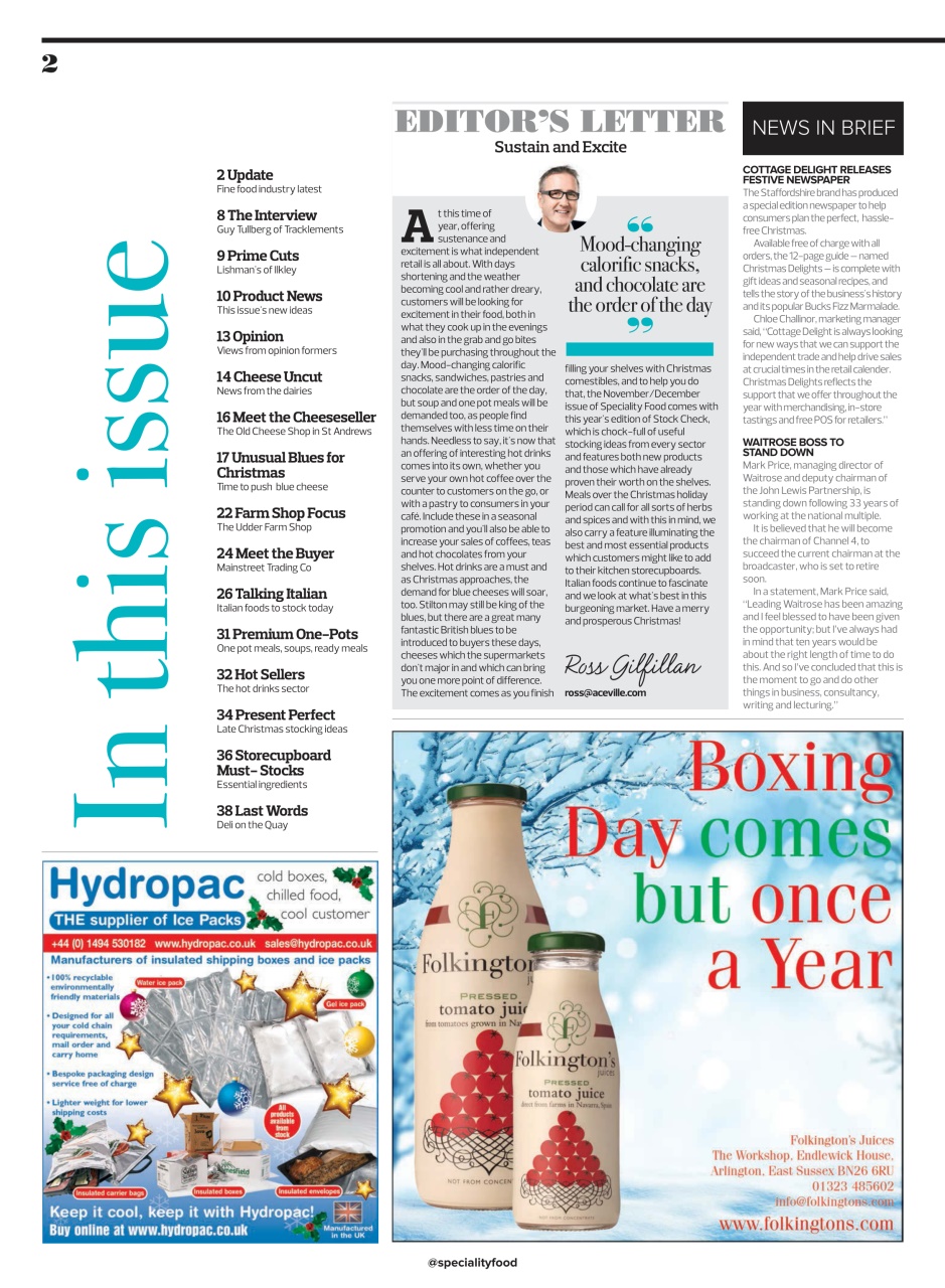 Speciality Food Preview Pages