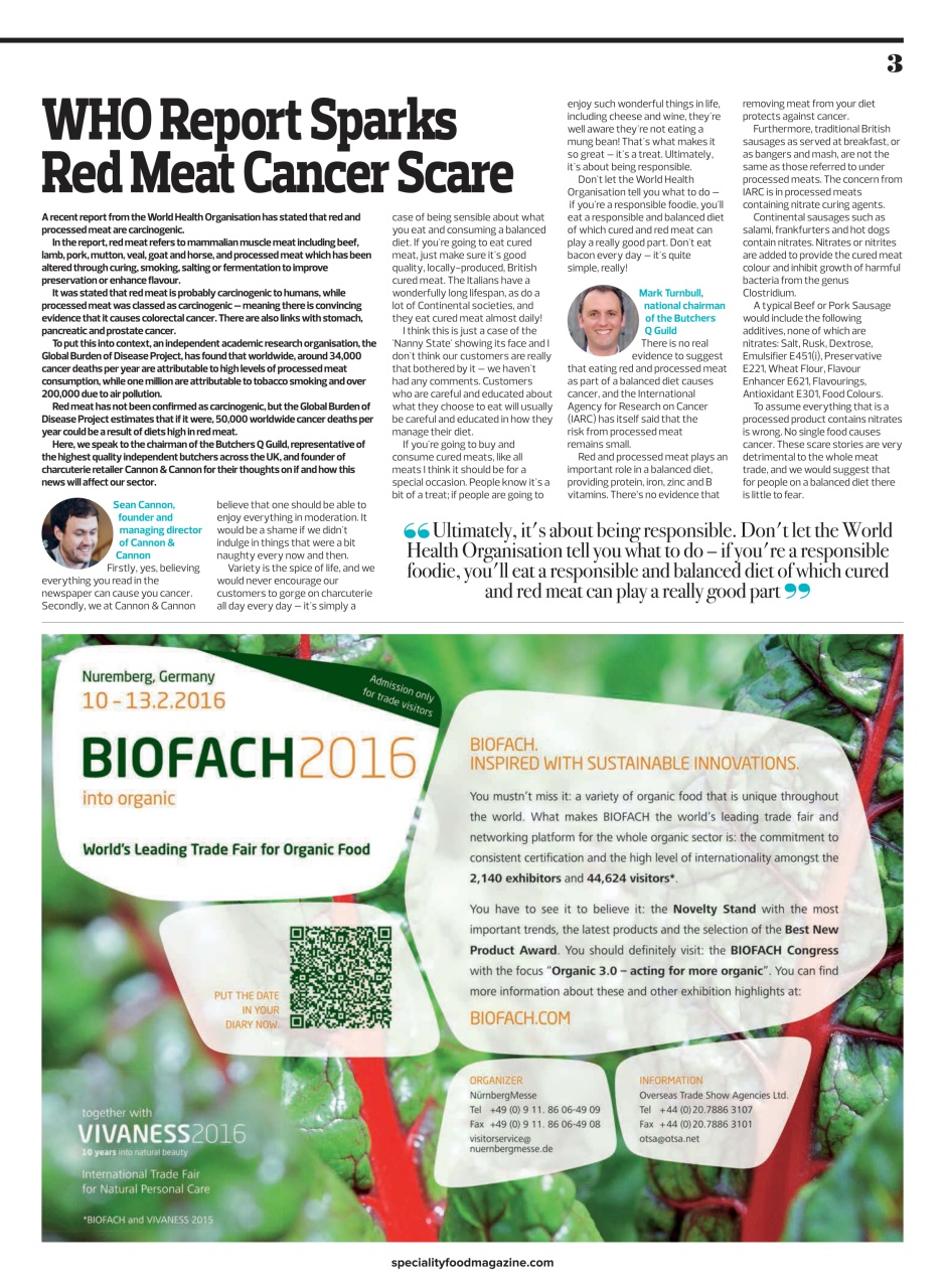 Speciality Food Preview Pages