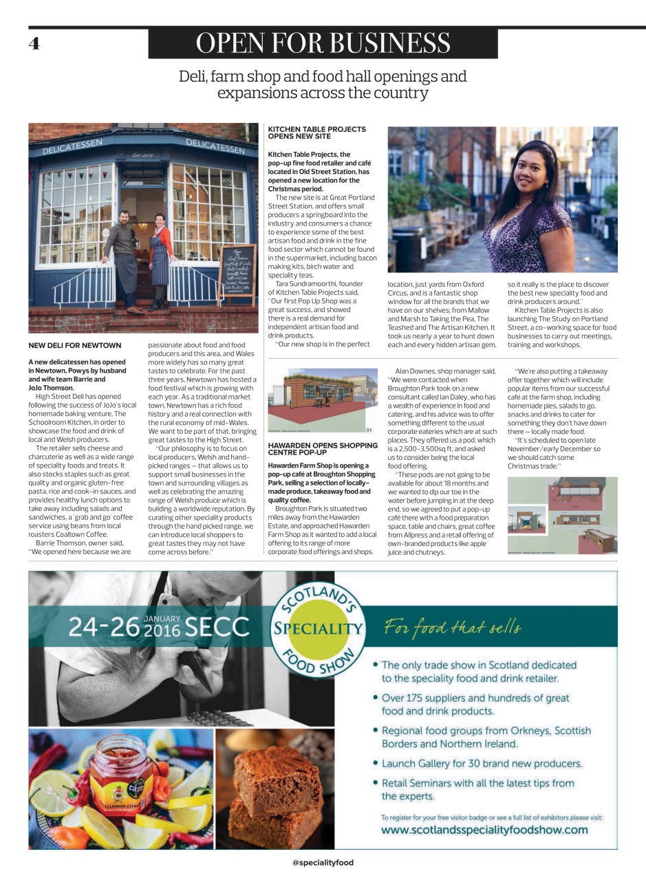 Speciality Food Preview Pages