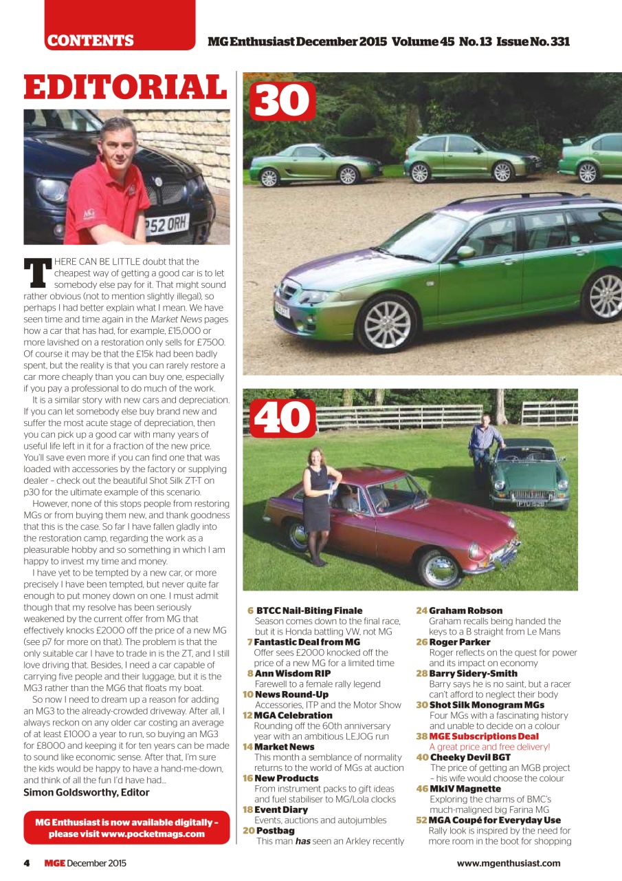 MG Enthusiast Preview Pages