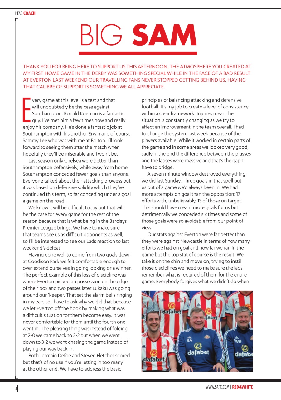 Sunderland FC Preview Pages