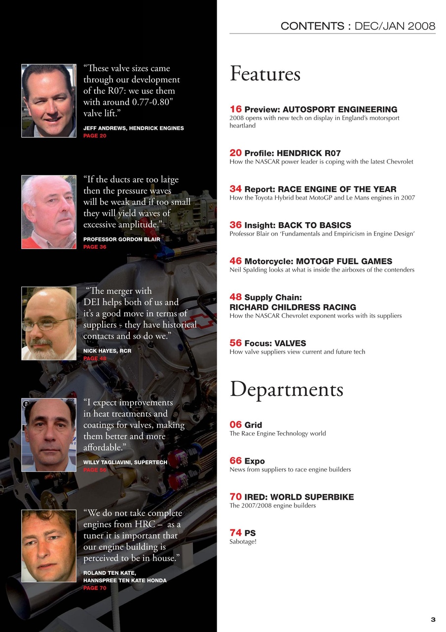 Race Engine Technology Preview Pages