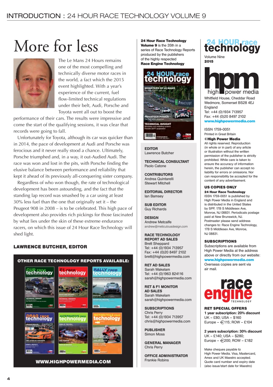 24 HOUR Race Technology Preview Pages