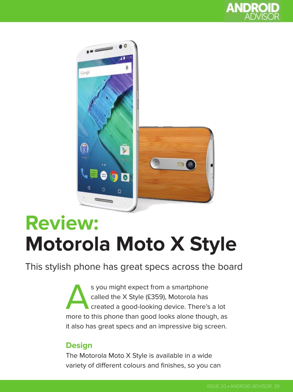 Android Advisor Preview Pages