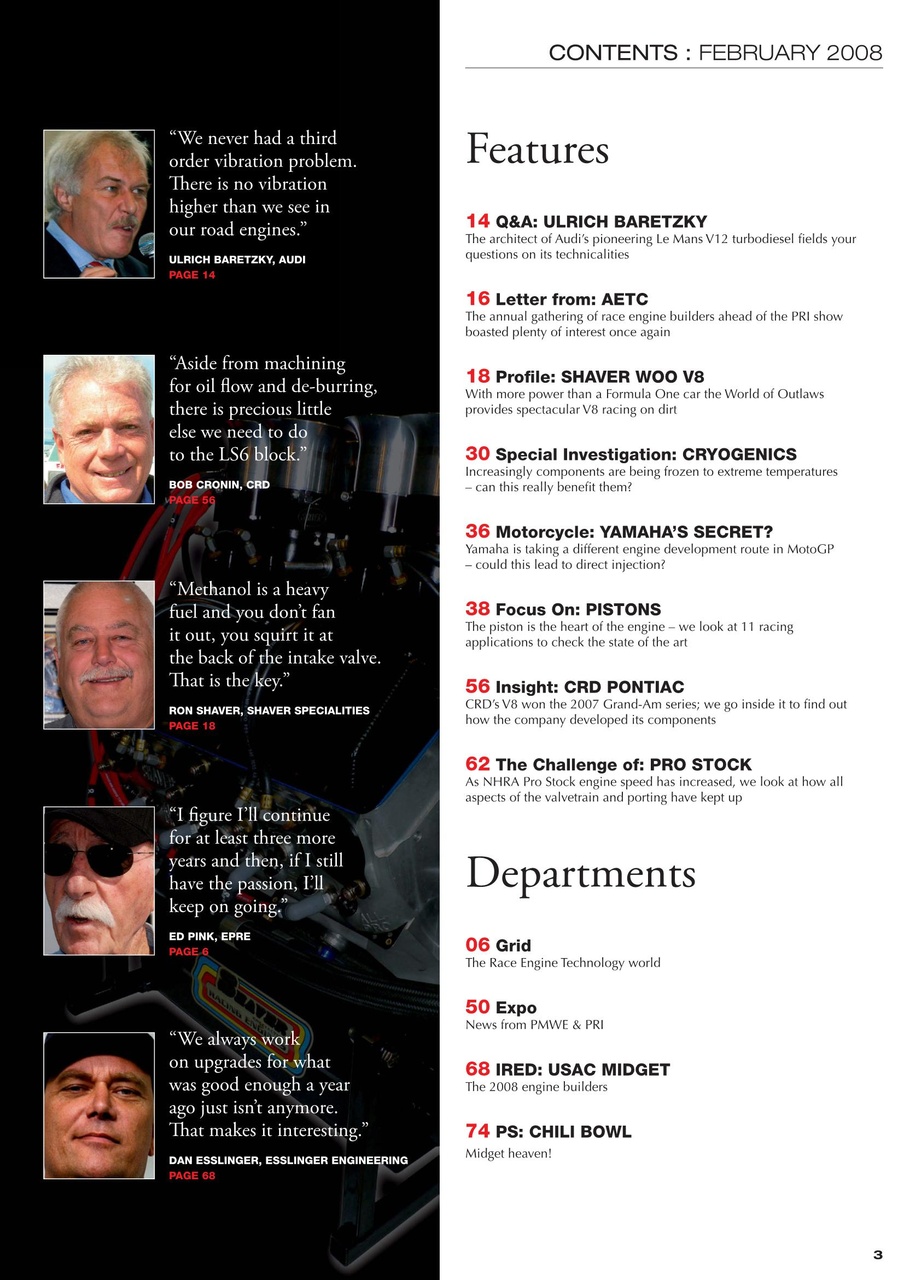 Race Engine Technology Preview Pages