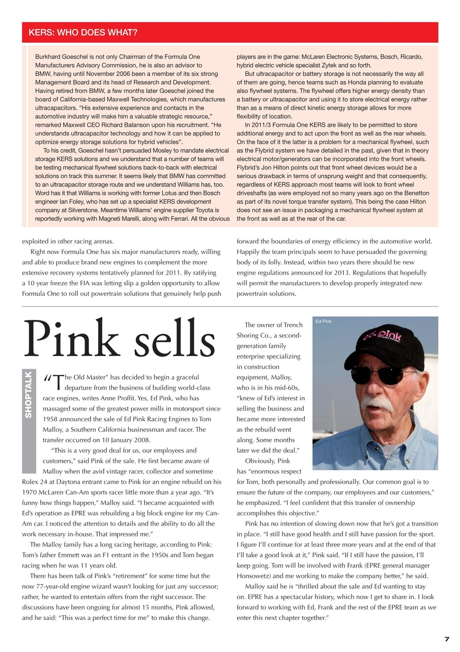 Race Engine Technology Preview Pages