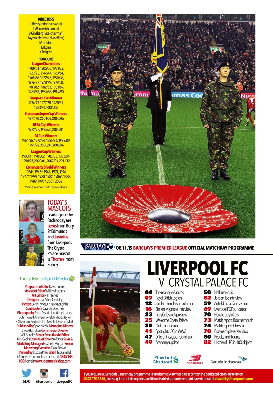 Liverpool FC Programmes Preview Pages