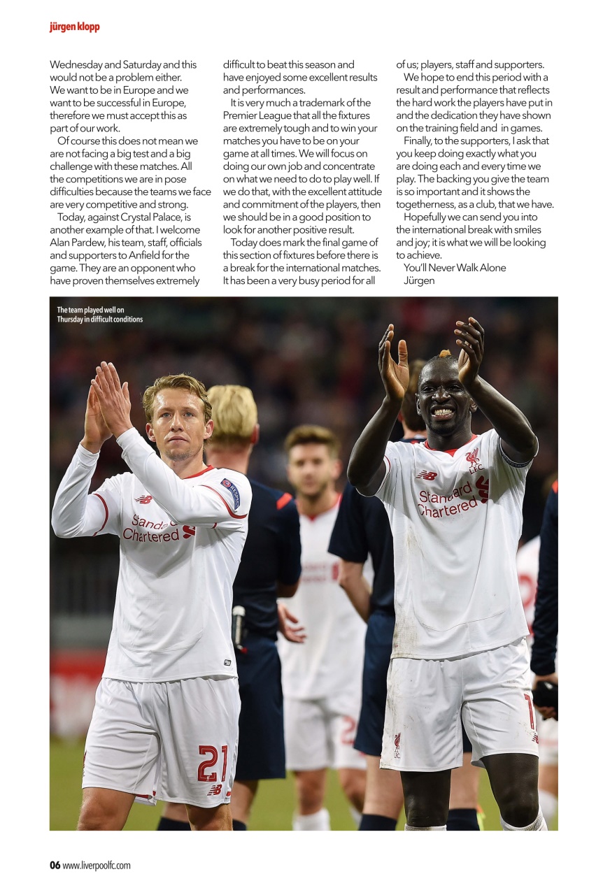 Liverpool FC Programmes Preview Pages