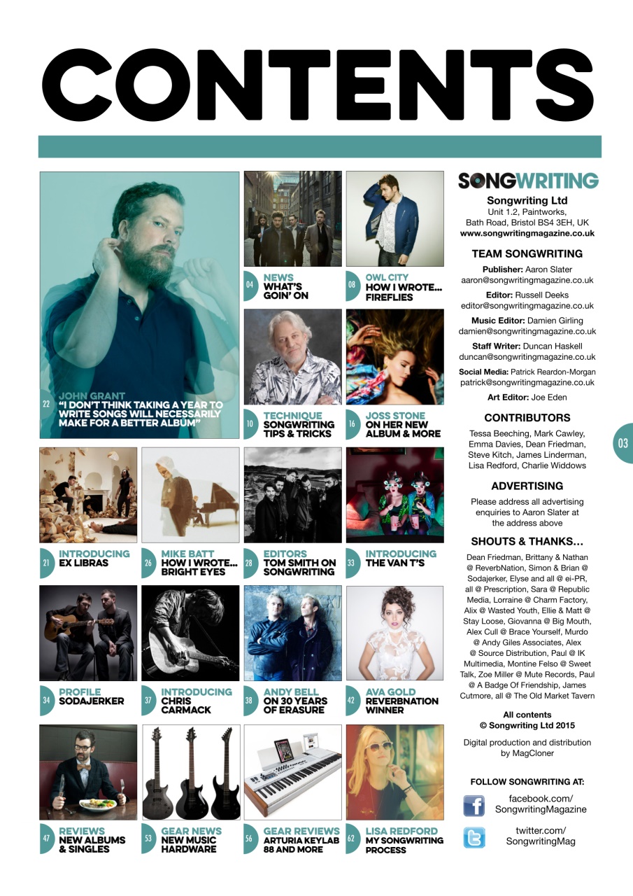 Songwriting Magazine Preview Pages