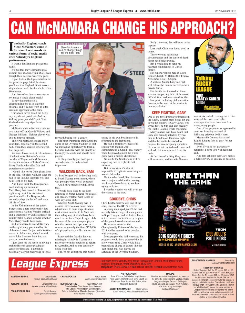 League Express Preview Pages