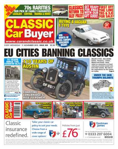Classic Car Buyer issue No. 305 EU Cities Banning Classics