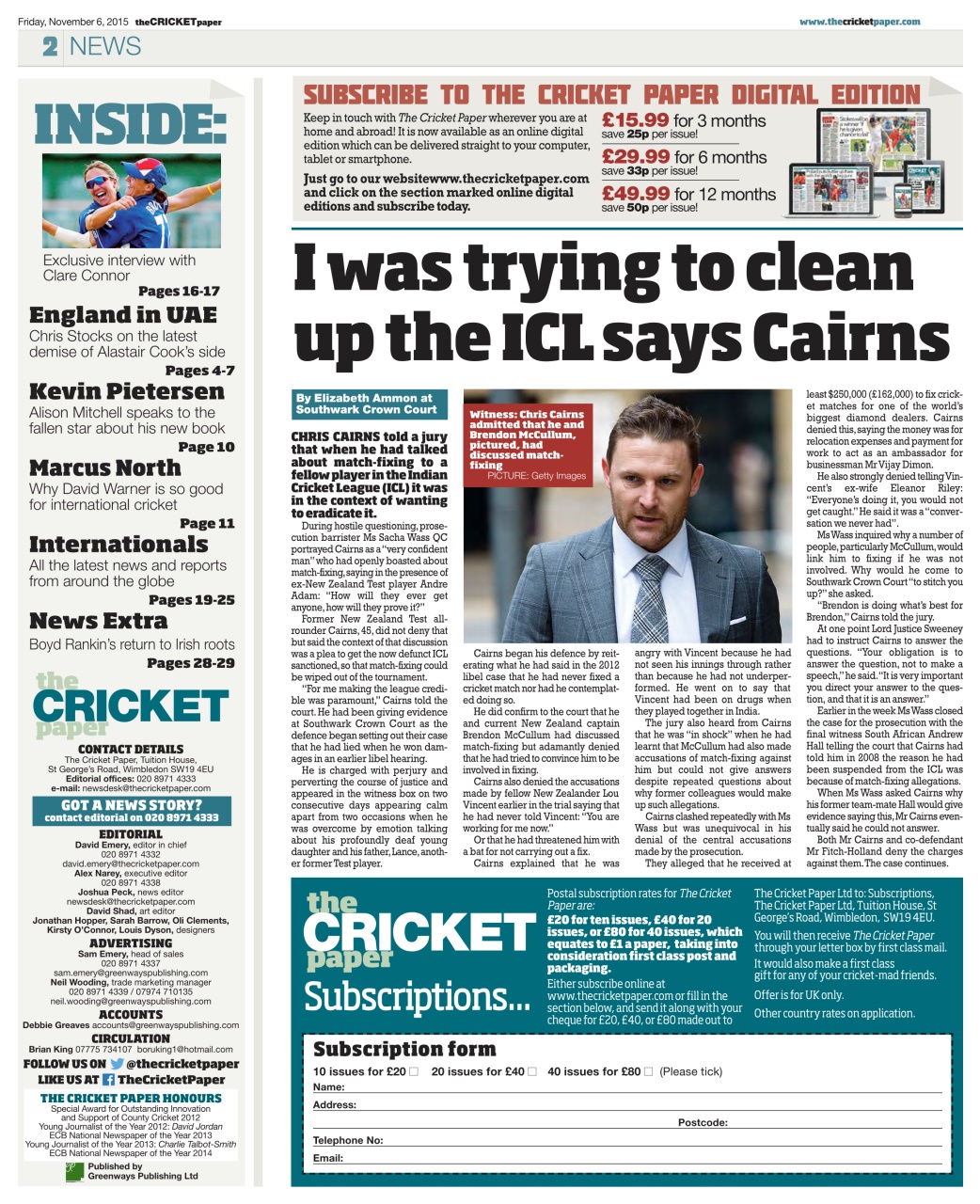 The Cricket Paper Preview Pages