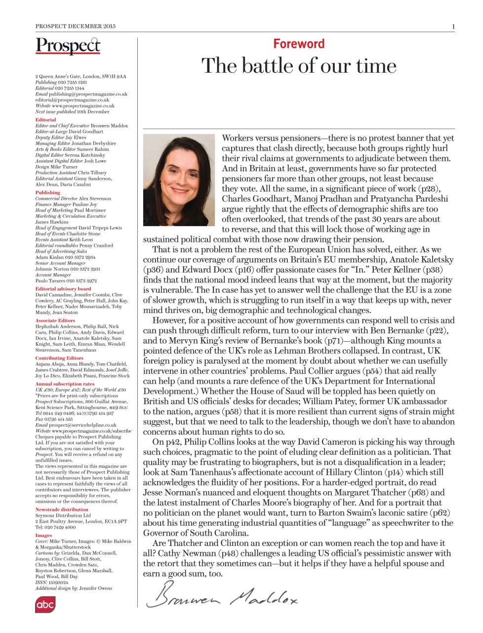 Prospect Magazine Preview Pages