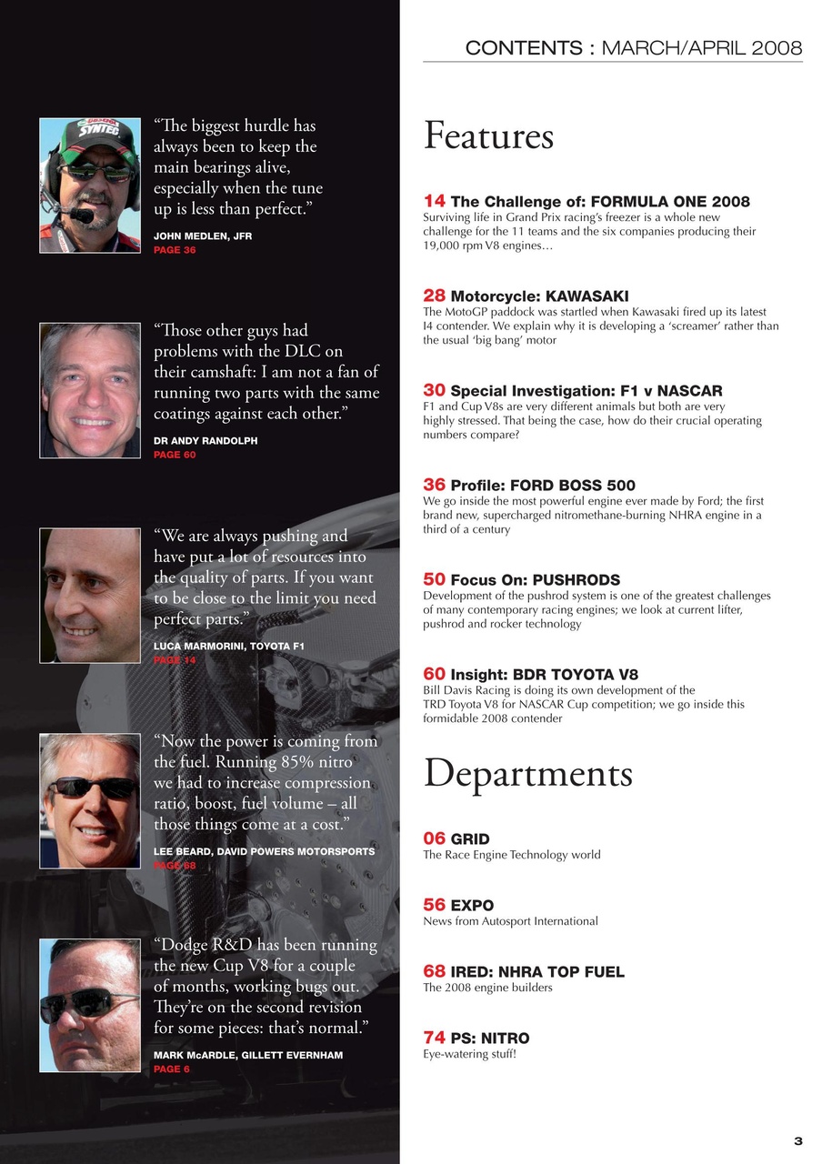 Race Engine Technology Preview Pages