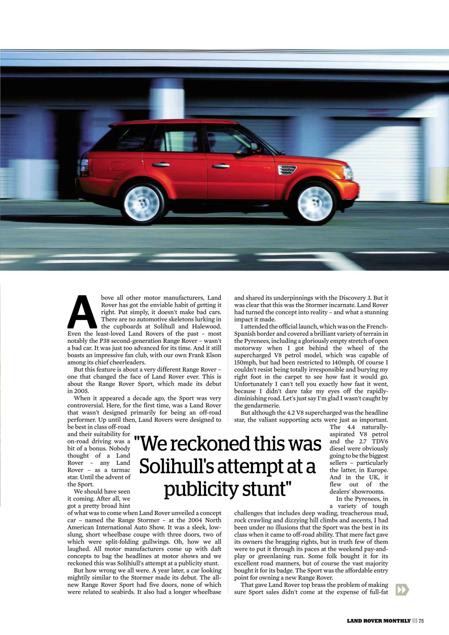 Land Rover Monthly Preview Pages