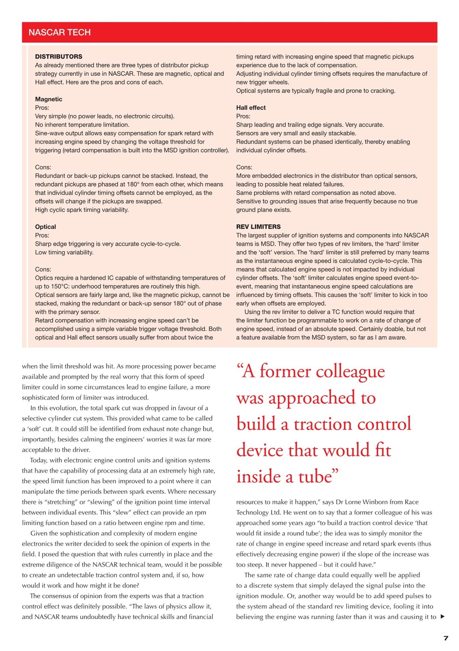 Race Engine Technology Preview Pages