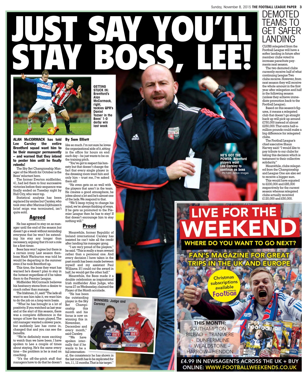 The Football League Paper Preview Pages