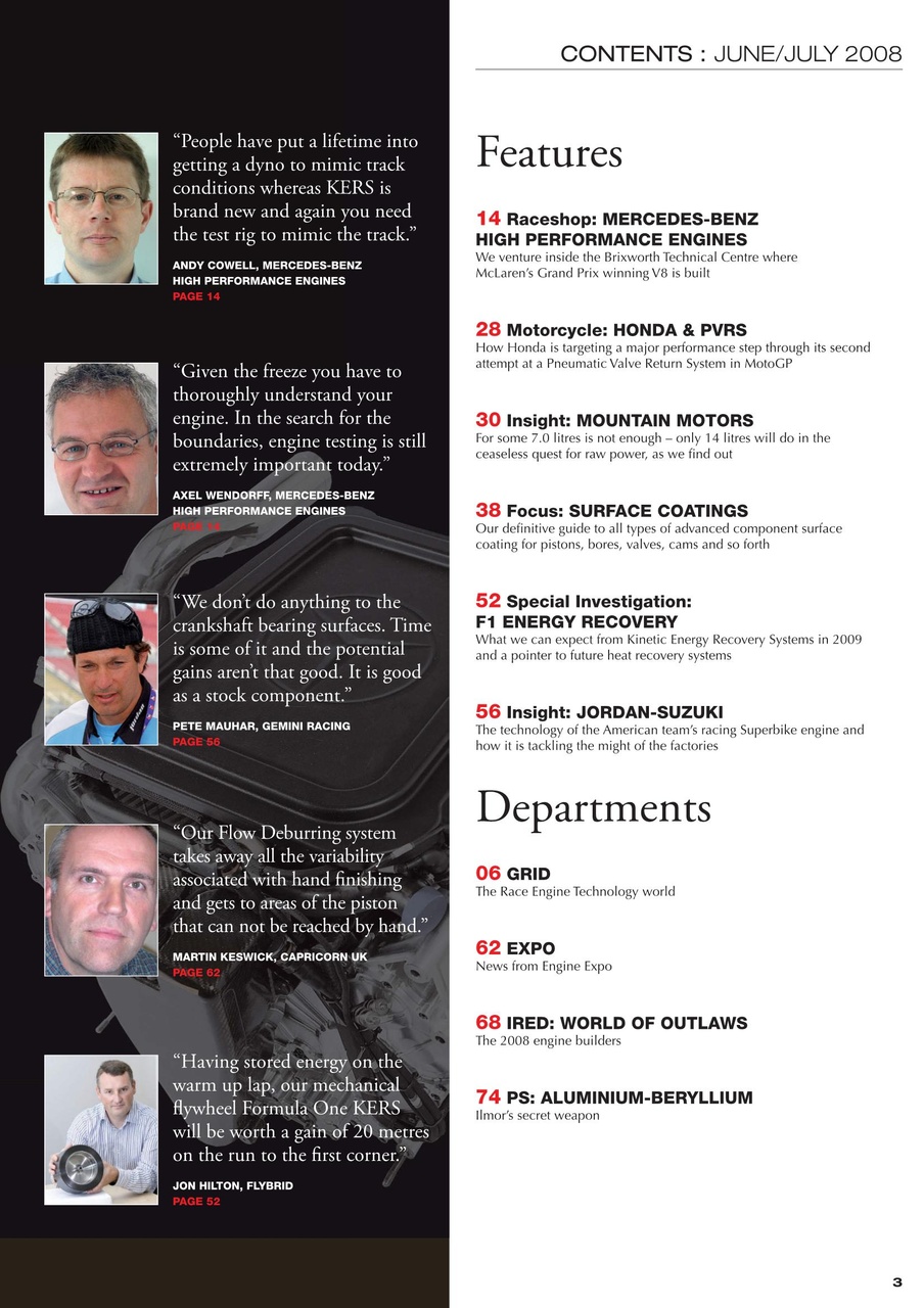 Race Engine Technology Preview Pages