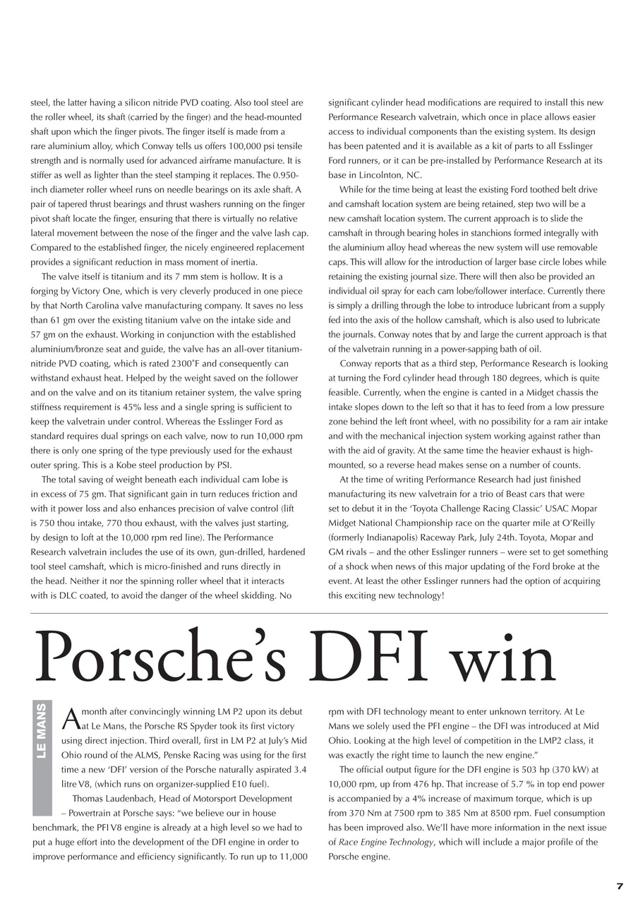 Race Engine Technology Preview Pages