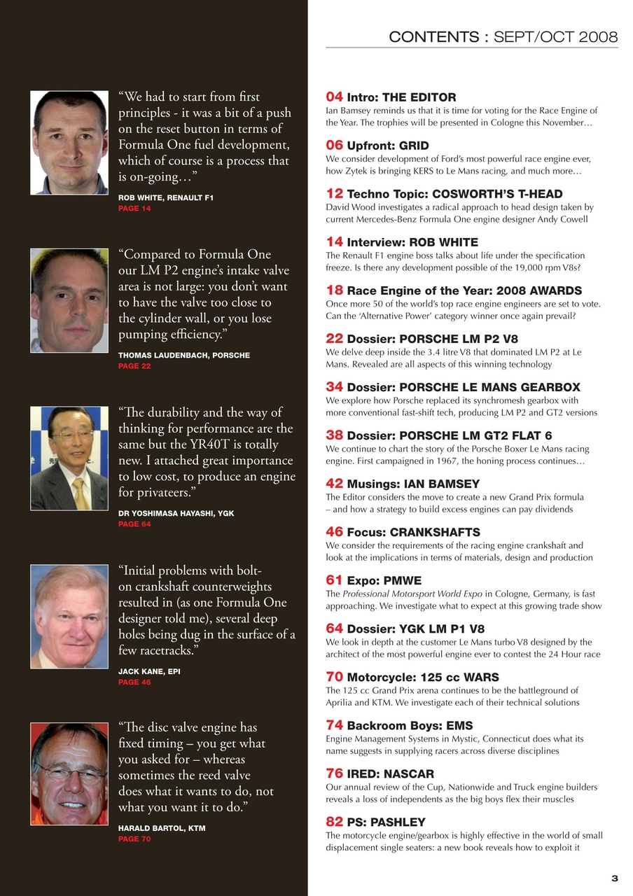 Race Engine Technology Preview Pages