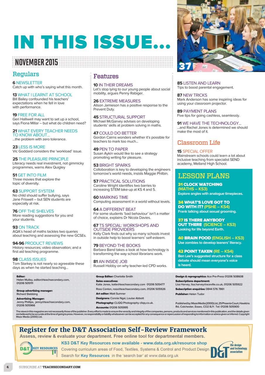 Teach Secondary Preview Pages