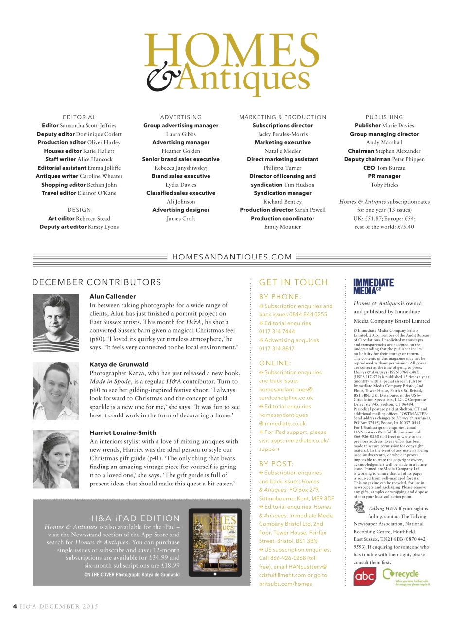 Homes & Antiques Magazine Preview Pages