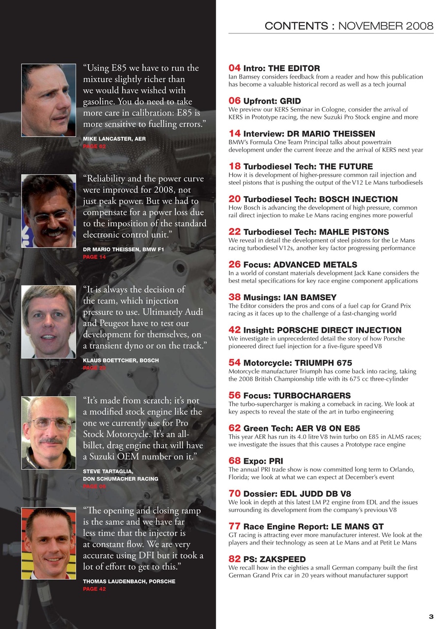 Race Engine Technology Preview Pages