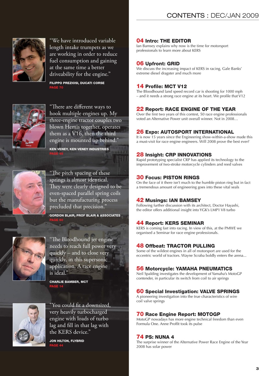 Race Engine Technology Preview Pages