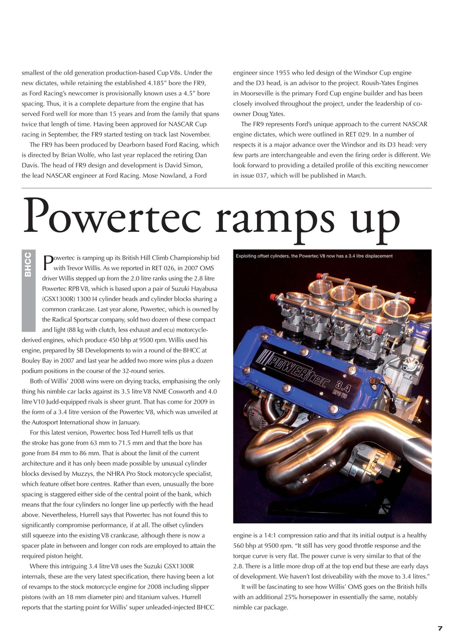 Race Engine Technology Preview Pages