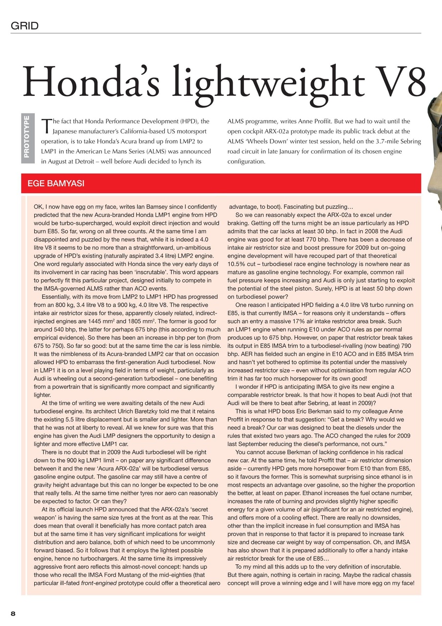 Race Engine Technology Preview Pages