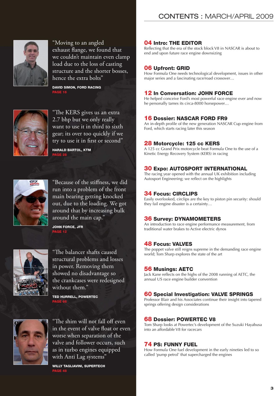 Race Engine Technology Preview Pages