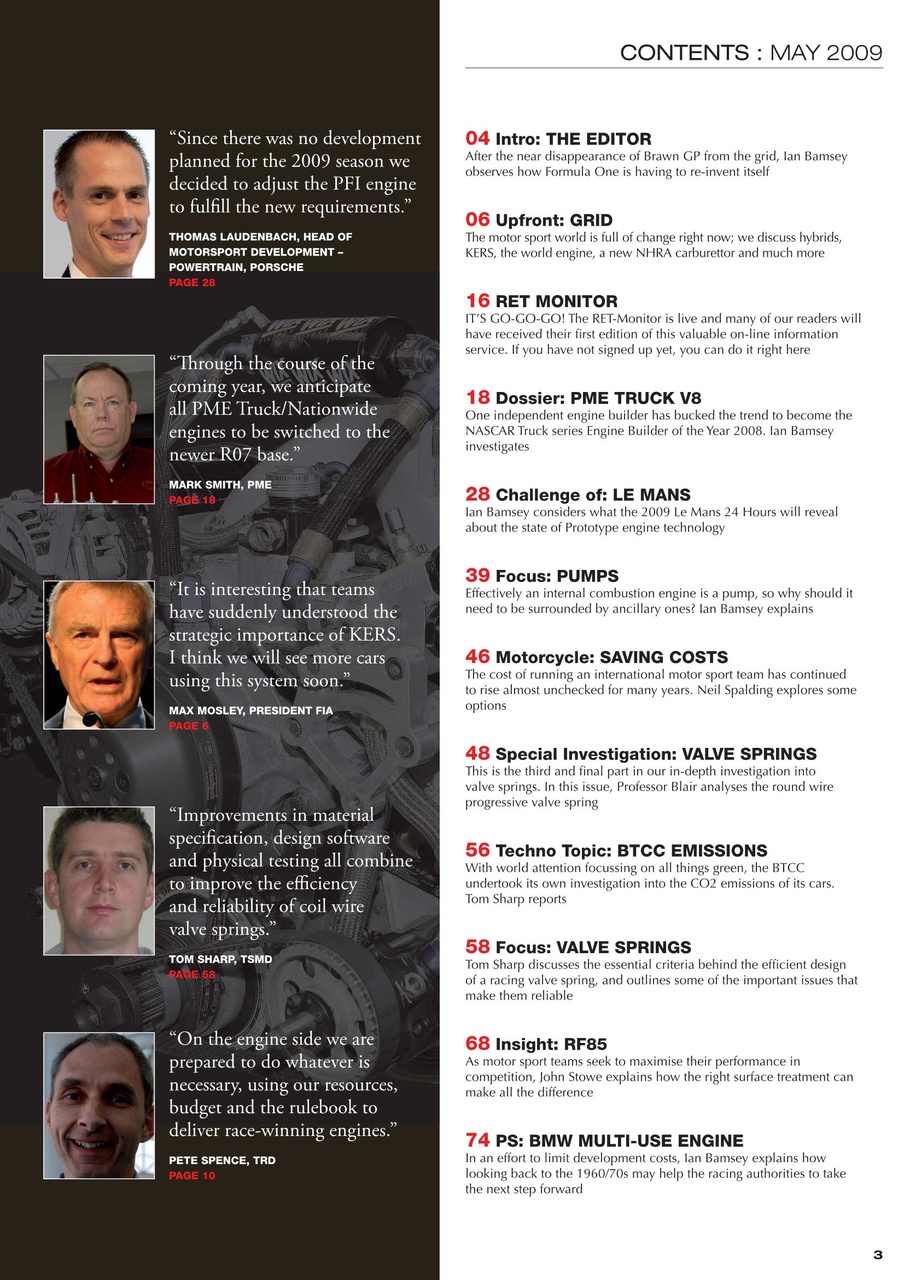 Race Engine Technology Preview Pages