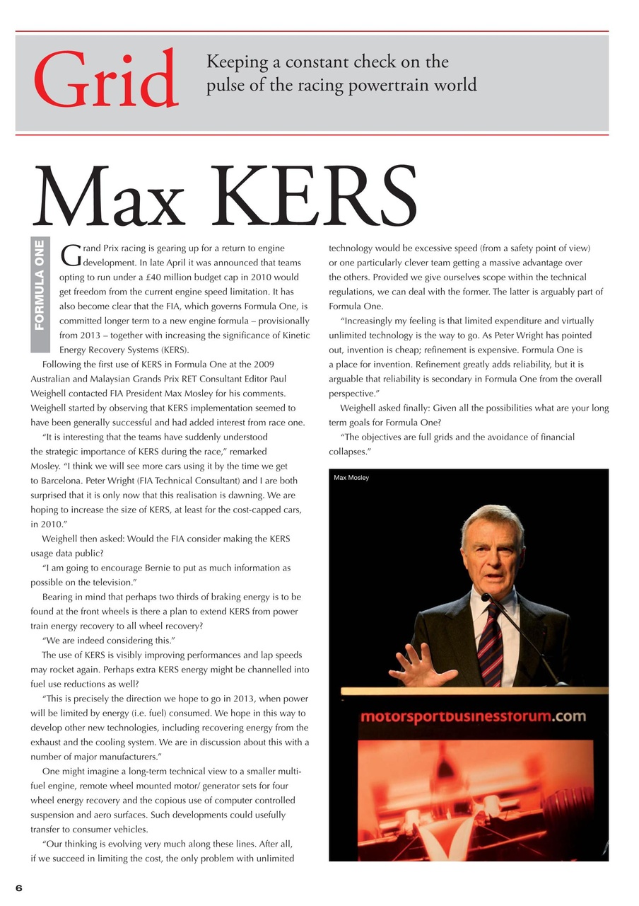 Race Engine Technology Preview Pages