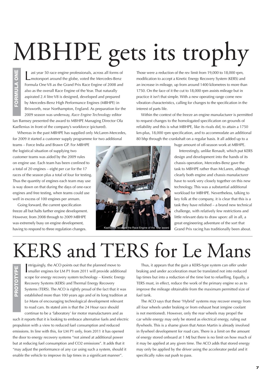 Race Engine Technology Preview Pages