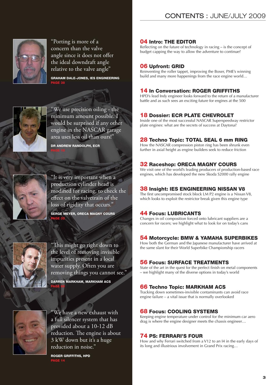 Race Engine Technology Preview Pages