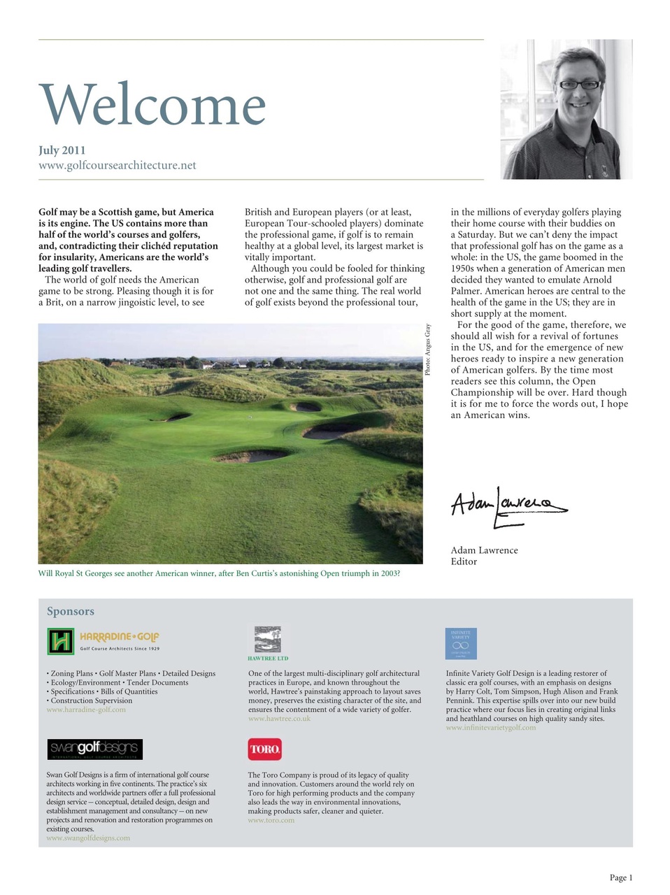 Golf Course Architecture Preview Pages