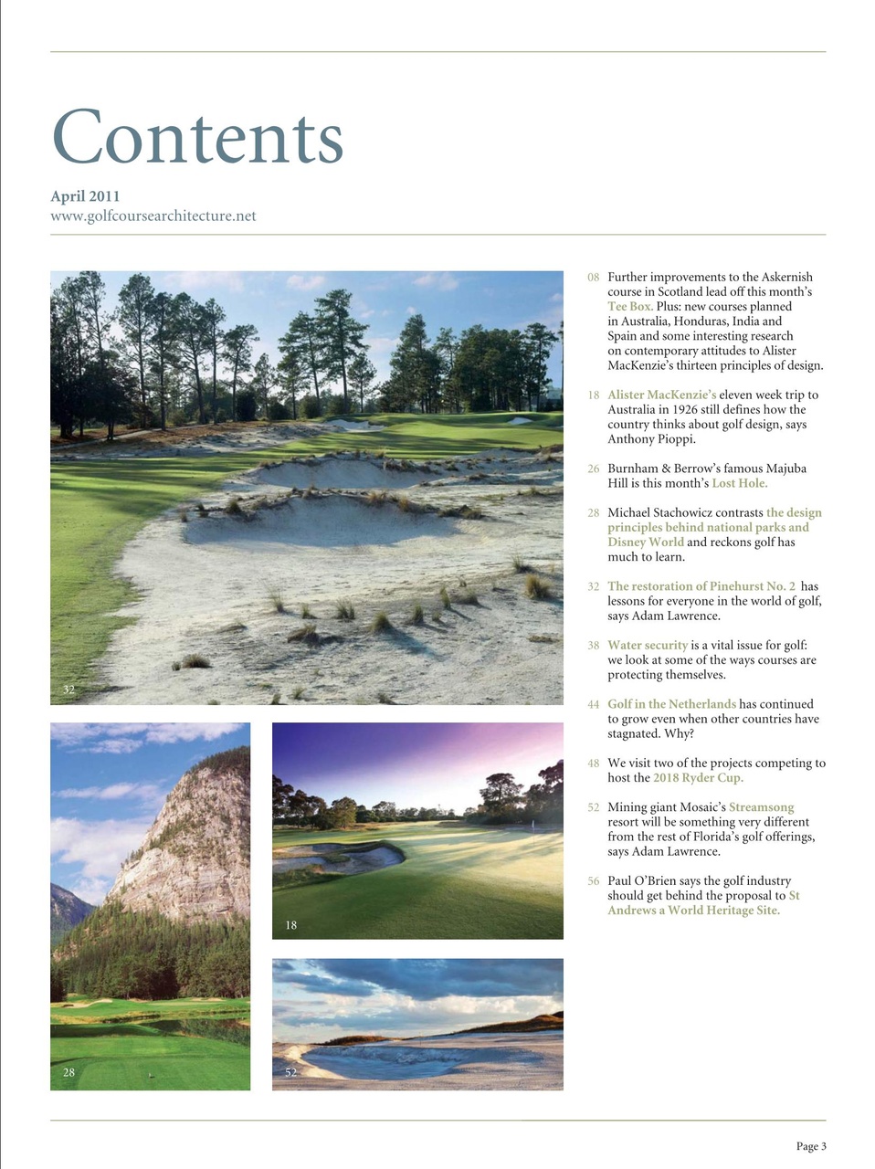 Golf Course Architecture Preview Pages