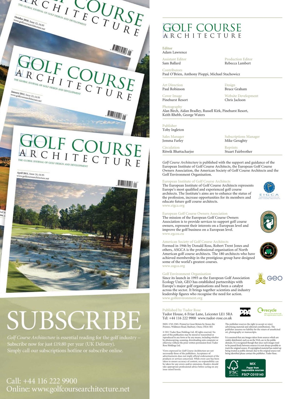 Golf Course Architecture Preview Pages