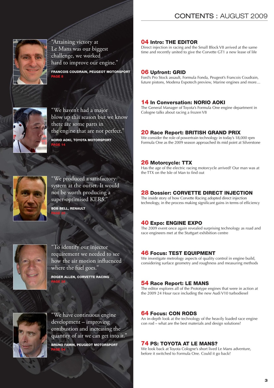 Race Engine Technology Preview Pages